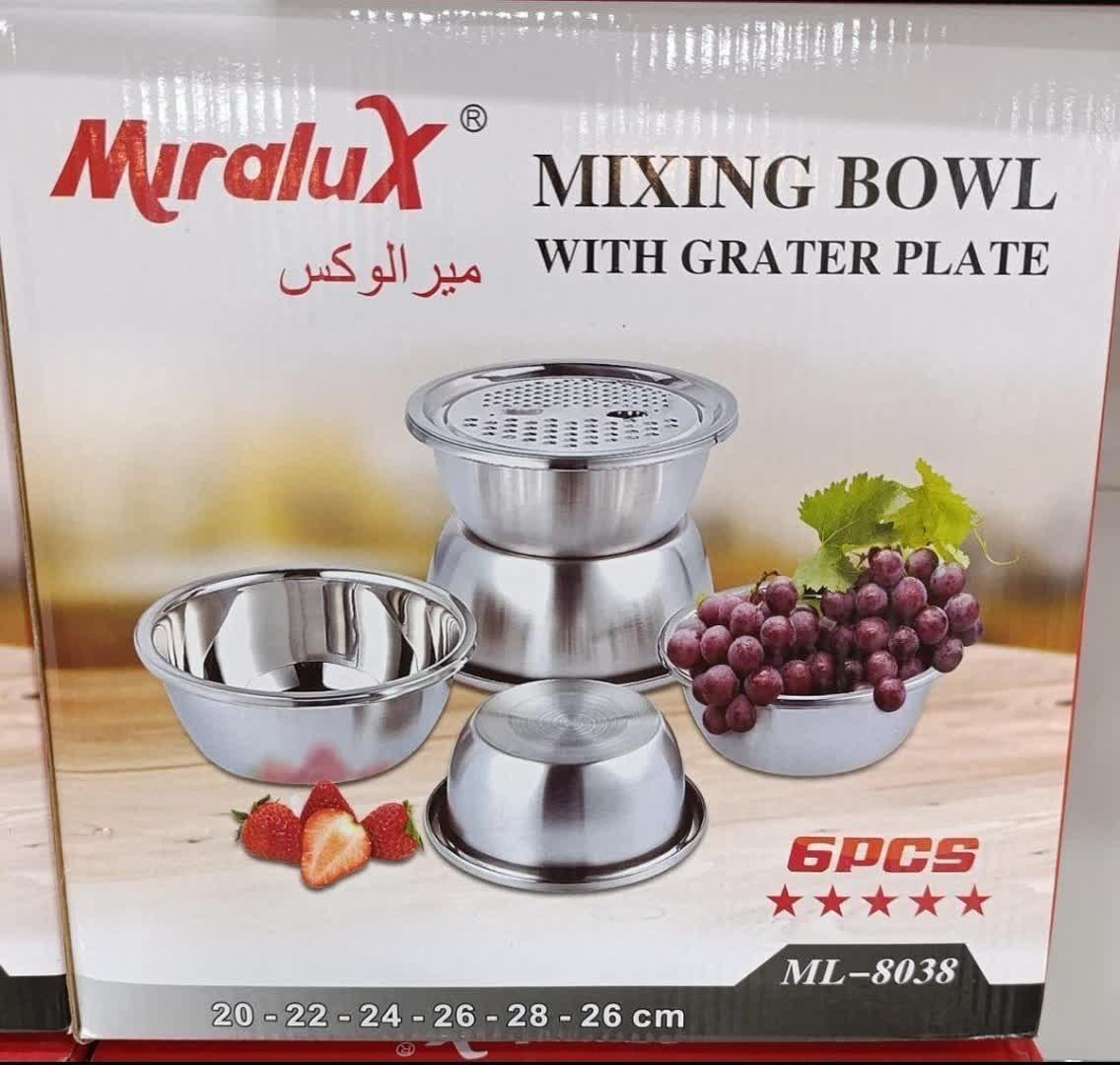 سرویس کاسه استیل 6تیکه رنده دار